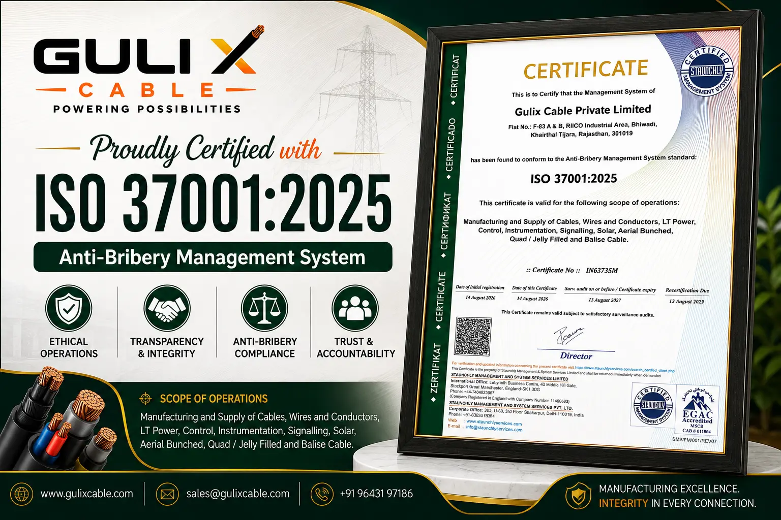 ISO 37001 2025 Gulix Cable